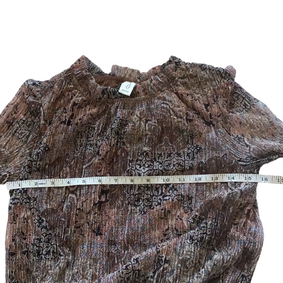 Joie Ruffle Mock Neck Sheer Sleeves Blouse Top, size S - Picture 10 of 12